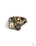 Candid Candidate - Brass Ring - Paparazzi Accessories Ring Bedazzle Me Pretty Mobile Fashion Boutique
