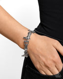 Candid Cowboy - Silver Bracelet - Paparazzi Accessories Bracelet Bedazzle Me Pretty Mobile Fashion Boutique