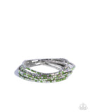 Candlelight Cascade - Green Bracelet - Paparazzi Accessories Bracelet Bedazzle Me Pretty Mobile Fashion Boutique
