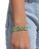 Candlelight Cascade - Green Bracelet - Paparazzi Accessories Bracelet Bedazzle Me Pretty Mobile Fashion Boutique