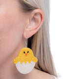 Capricious Chick - Yellow Earrings - Paparazzi Accessories Earrings Bedazzle Me Pretty Mobile Fashion Boutique