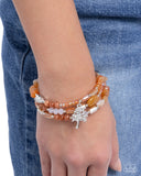 Capricious Collision - Orange Bracelet - Paparazzi Accessories Bracelet Bedazzle Me Pretty Mobile Fashion Boutique
