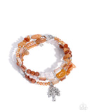 Capricious Collision - Orange Bracelet - Paparazzi Accessories Bracelet Bedazzle Me Pretty Mobile Fashion Boutique
