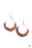 Capriciously Crimped - Brown Earrings - Paparazzi Accessories Earrings Bedazzle Me Pretty Mobile Fashion Boutique