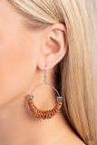 Capriciously Crimped - Brown Earrings - Paparazzi Accessories Earrings Bedazzle Me Pretty Mobile Fashion Boutique
