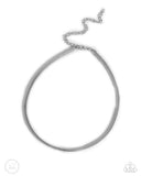 Captivating Choker - Silver Necklace - Paparazzi Accessories Necklace Bedazzle Me Pretty Mobile Fashion Boutique