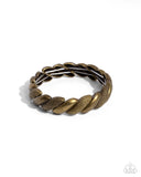 Captivating Curls - Brass Bracelet - Paparazzi Accessories Bracelet Bedazzle Me Pretty Mobile Fashion Boutique