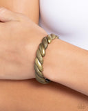 Captivating Curls - Brass Bracelet - Paparazzi Accessories Bracelet Bedazzle Me Pretty Mobile Fashion Boutique