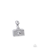 Capturing Memories - White Bracelet Charm - Paparazzi Accessories Bracelet Bedazzle Me Pretty Mobile Fashion Boutique