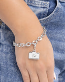 Capturing Memories - White Bracelet Charm - Paparazzi Accessories Bracelet Bedazzle Me Pretty Mobile Fashion Boutique