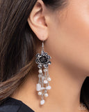 Carefree Cascade - White Earrings - Paparazzi Accessories Earrings Bedazzle Me Pretty Mobile Fashion Boutique