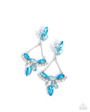 Carefree Chandelier - Blue Post Earrings - Paparazzi Accessories Post Earrings Bedazzle Me Pretty Mobile Fashion Boutique