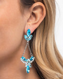 Carefree Chandelier - Blue Post Earrings - Paparazzi Accessories Post Earrings Bedazzle Me Pretty Mobile Fashion Boutique