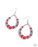 Carefree Color - Red Earrings - Paparazzi Accessories Earrings Bedazzle Me Pretty Mobile Fashion Boutique