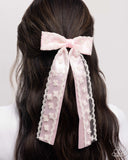 Carefree Coquette - Pink Hair Clip - Paparazzi Accessories Hair Clip Bedazzle Me Pretty Mobile Fashion Boutique
