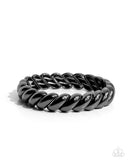 Carefree Curls - Black Bracelet - Paparazzi Accessories Bracelet Bedazzle Me Pretty Mobile Fashion Boutique