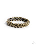 Carefree Curls - Brass Bracelet - Paparazzi Accessories Bracelet Bedazzle Me Pretty Mobile Fashion Boutique