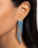 Careless Cascade - Blue Post Earrings - Paparazzi Accessories Post Earrings Bedazzle Me Pretty Mobile Fashion Boutique