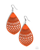 Caribbean Coral - Orange Earrings - Paparazzi Accessories Earrings Bedazzle Me Pretty Mobile Fashion Boutique
