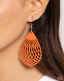 Caribbean Coral - Orange Earrings - Paparazzi Accessories Earrings Bedazzle Me Pretty Mobile Fashion Boutique