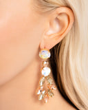 Cascading Cache - Gold Post Earrings - Paparazzi Accessories Post Earrings Bedazzle Me Pretty Mobile Fashion Boutique