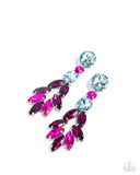 Cascading Cache - Multi Post Earrings - Paparazzi Accessories Post Earrings Bedazzle Me Pretty Mobile Fashion Boutique