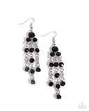 Cascading Clarity - Black Earrings - Paparazzi Accessories Earrings Bedazzle Me Pretty Mobile Fashion Boutique