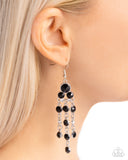 Cascading Clarity - Black Earrings - Paparazzi Accessories Earrings Bedazzle Me Pretty Mobile Fashion Boutique