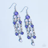 Cascading Clarity - Blue Earrings - Paparazzi Accessories Earrings Bedazzle Me Pretty Mobile Fashion Boutique