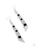 Cascading Cred - Black Earrings - Paparazzi Accessories Earrings Bedazzle Me Pretty Mobile Fashion Boutique