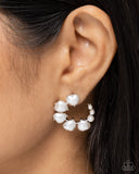 Castle Courting - White Post Earrings - Paparazzi Accessories Post Earrings Bedazzle Me Pretty Mobile Fashion Boutique