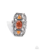 Castle Terrace - Brown Ring - Paparazzi Accessories Ring Bedazzle Me Pretty Mobile Fashion Boutique