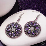 Cathedral Chic - Purple Earrings - Paparazzi Accessories Earrings Bedazzle Me Pretty Mobile Fashion Boutique