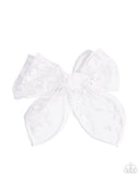 Catwalk Chic - White Hair Clip - Paparazzi Accessories Hair Clip Bedazzle Me Pretty Mobile Fashion Boutique