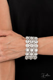 Celebratory Sparkle - White - 2021 Zi Collection Bracelet - Paparazzi Accessories Bedazzle Me Pretty Mobile Fashion Boutique