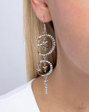 Celestial Cascade - White Earrings - Paparazzi Accessories Earrings Bedazzle Me Pretty Mobile Fashion Boutique