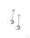 Celestial Change - White Post Earrings - Paparazzi Accessories Post Earrings Bedazzle Me Pretty Mobile Fashion Boutique