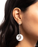 Celestial Change - White Post Earrings - Paparazzi Accessories Post Earrings Bedazzle Me Pretty Mobile Fashion Boutique