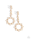 Celestial Chic - Gold Post Earrings - Paparazzi Accessories Post Earrings Bedazzle Me Pretty Mobile Fashion Boutique
