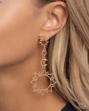 Celestial Chic - Gold Post Earrings - Paparazzi Accessories Post Earrings Bedazzle Me Pretty Mobile Fashion Boutique