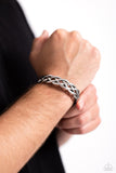 Celtic Cuff - Silver Mens Bracelet - Paparazzi Accessories Mens Bracelet Bedazzle Me Pretty Mobile Fashion Boutique