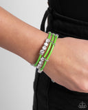 Certainly Coiled - Green Bracelet - Paparazzi Accessories Bracelet Bedazzle Me Pretty Mobile Fashion Boutique