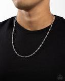 Chain Confrontation - Silver Mens Necklace - Paparazzi Accessories Mens Necklace Bedazzle Me Pretty Mobile Fashion Boutique