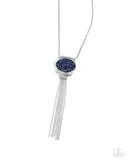 Chained Complication - Blue Necklace - Paparazzi Accessories Necklace Bedazzle Me Pretty Mobile Fashion Boutique