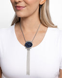 Chained Complication - Blue Necklace - Paparazzi Accessories Necklace Bedazzle Me Pretty Mobile Fashion Boutique