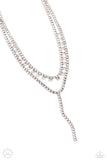 Champagne Night - White Necklace - Paparazzi Accessories Necklace Bedazzle Me Pretty Mobile Fashion Boutique