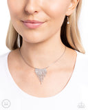 Chandelier Cadenza - White Necklace - Paparazzi Accessories Necklace Bedazzle Me Pretty Mobile Fashion Boutique