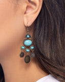 Chandelier Candor - Brass Earrings - Paparazzi Accessories Earrings Bedazzle Me Pretty Mobile Fashion Boutique