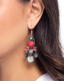 Chandelier Candor - Red Earrings - Paparazzi Accessories Earrings Bedazzle Me Pretty Mobile Fashion Boutique