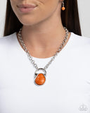 Change of Country - Orange Necklace - Paparazzi Accessories Necklace Bedazzle Me Pretty Mobile Fashion Boutique